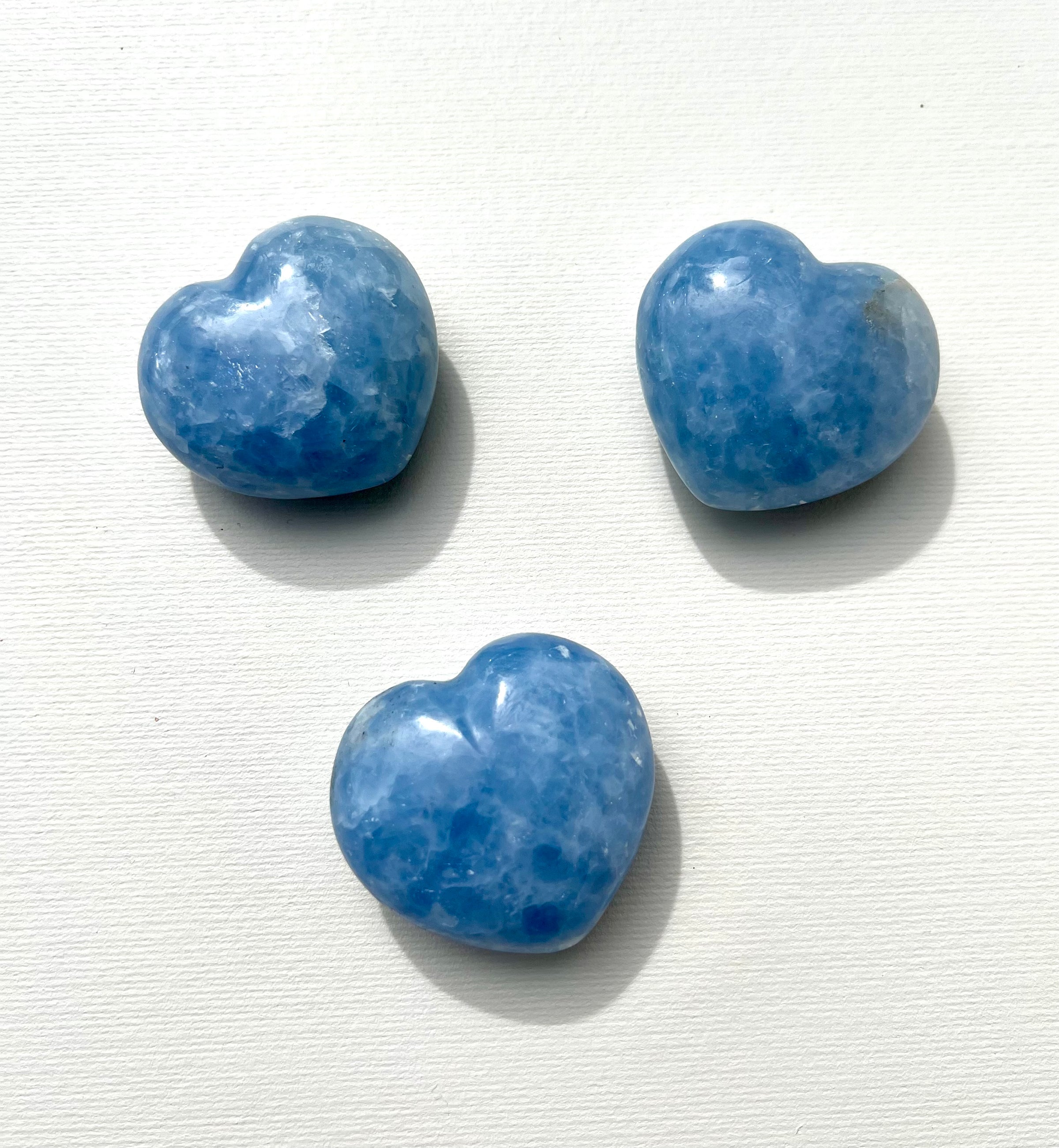 Blue Calcite Hearts