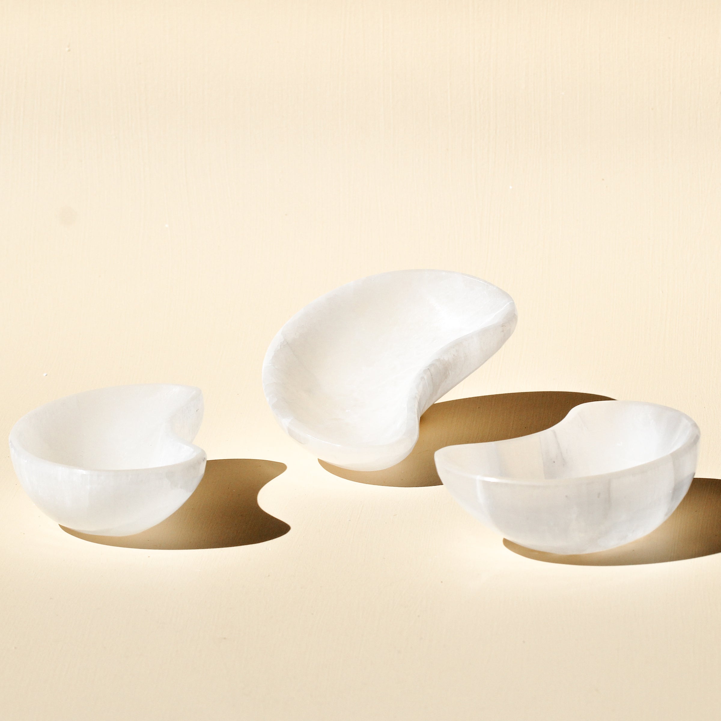 Selenite Moon Trinket Bowl