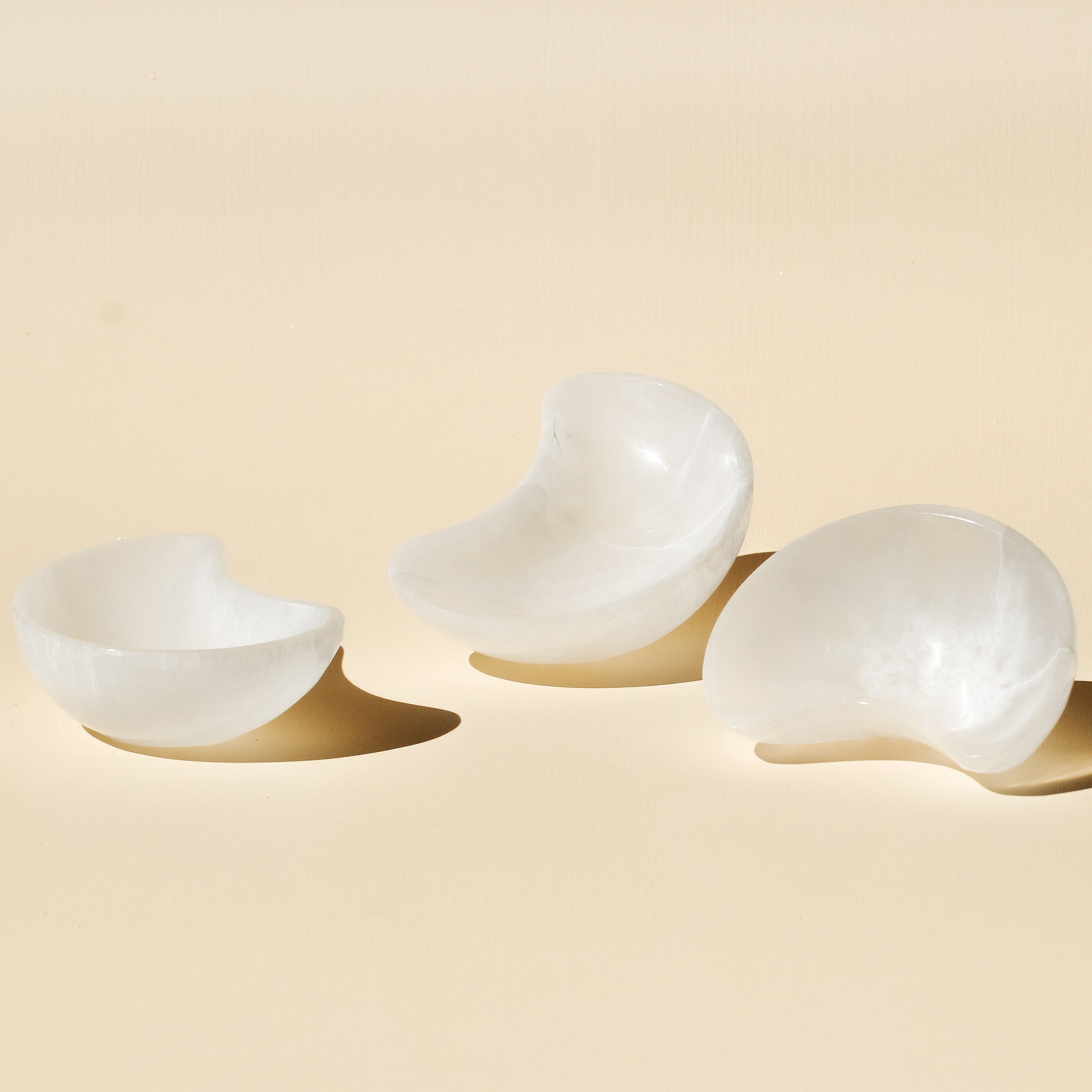 Selenite Moon Trinket Bowl