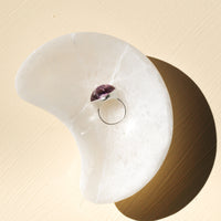Selenite Moon Trinket Bowl