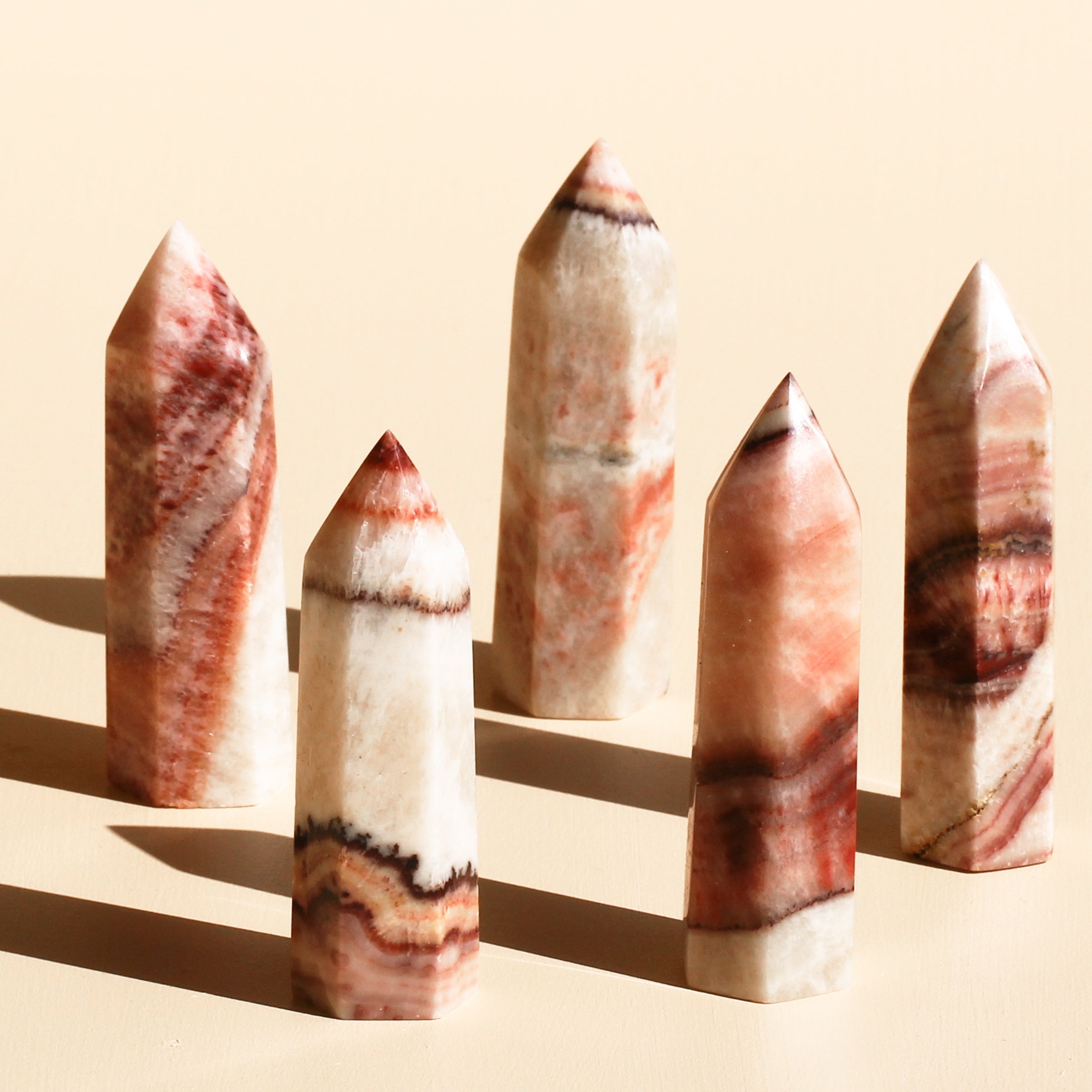 Tri Coloured Calcite Point