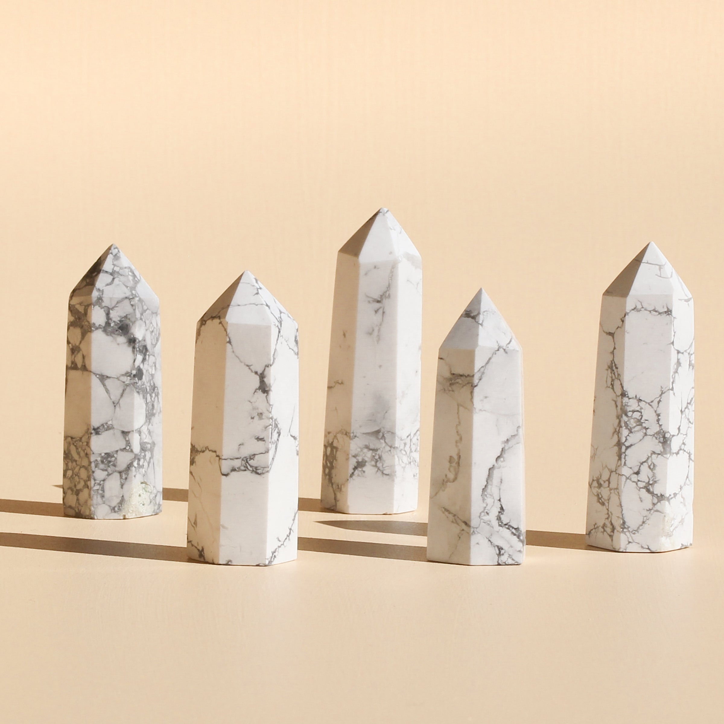 White Howlite Points