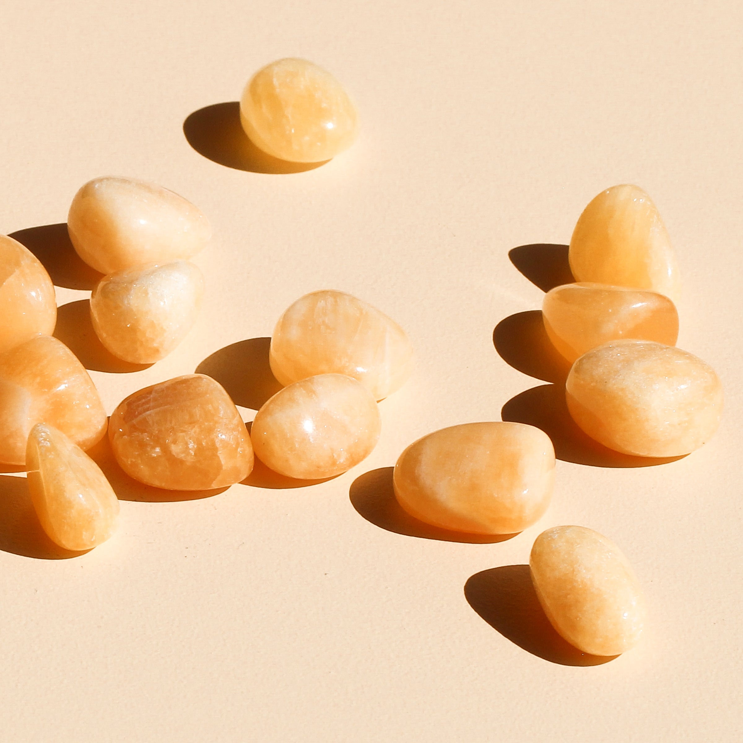 Orange Calcite Tumbles