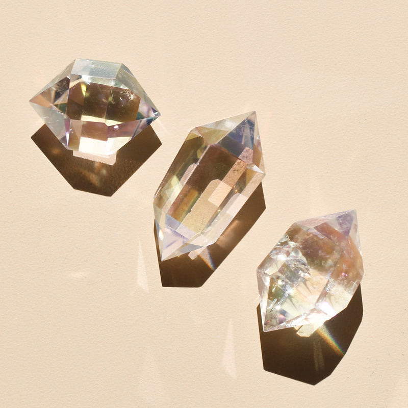 Three pieces of Aura Quartz Double Terminated