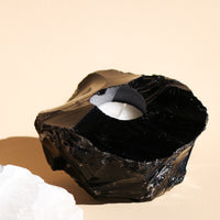 Black Obsidian Candle Holder