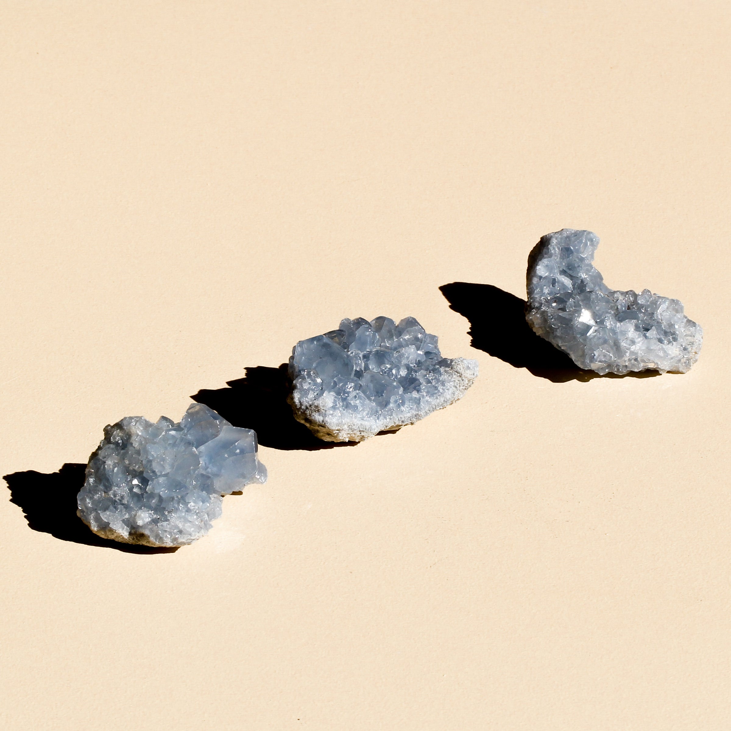 Three Celestite Clusters