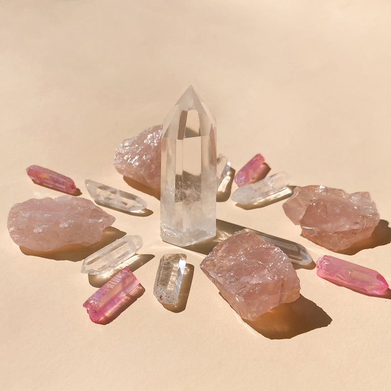 I Am Love & Light with 1 medium Clear Quartz Point