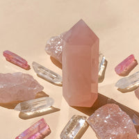 I Am Love & Light with 1 medium Rose Quartz Point