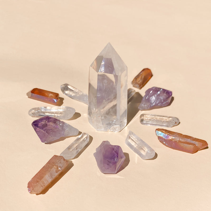 I Am Peaceful & Inspired with 1 medium Clear Quartz Point