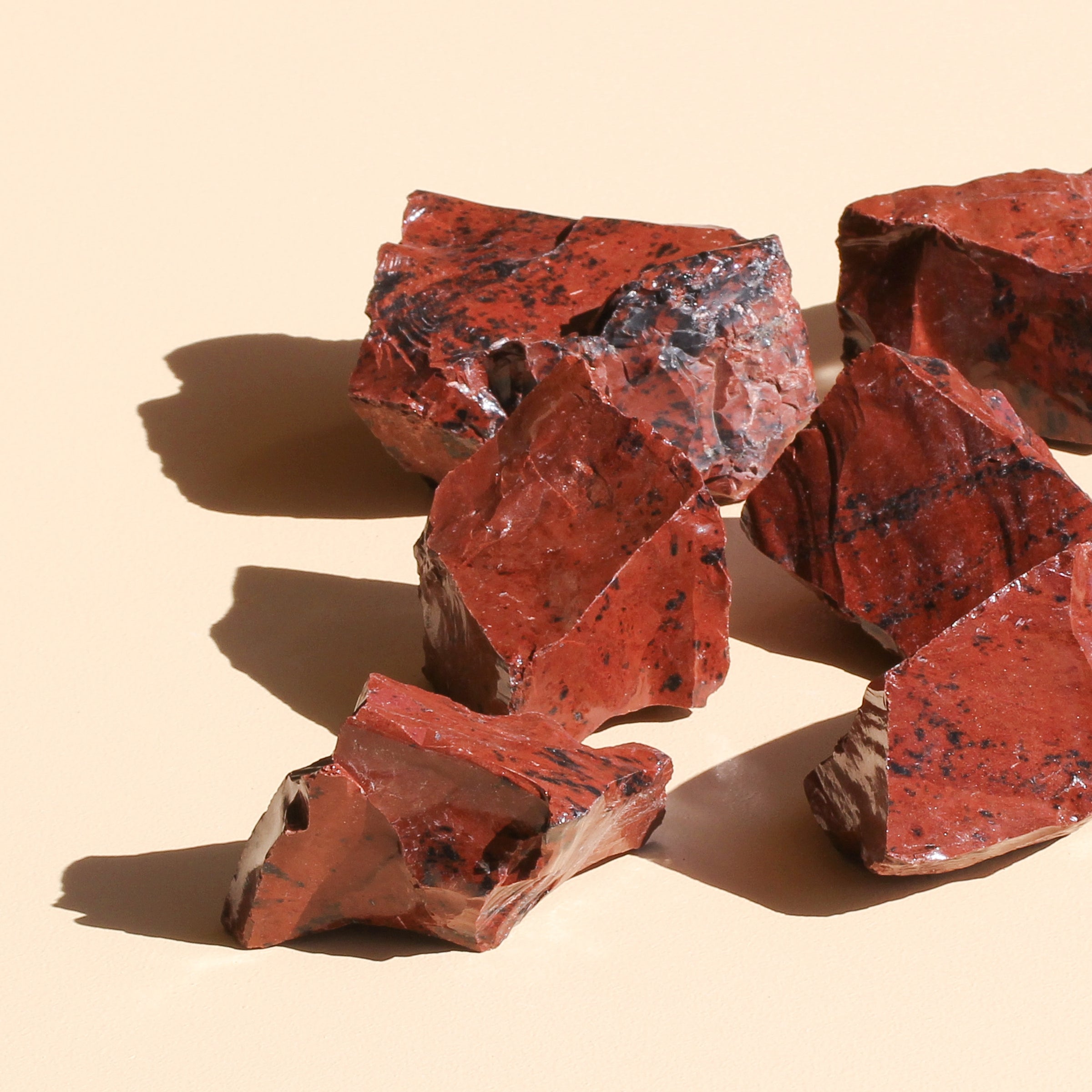 Six Mahogany Obsidian Chunks