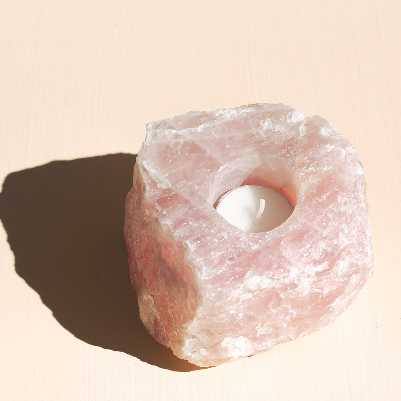 Rose Quartz Candle Holder