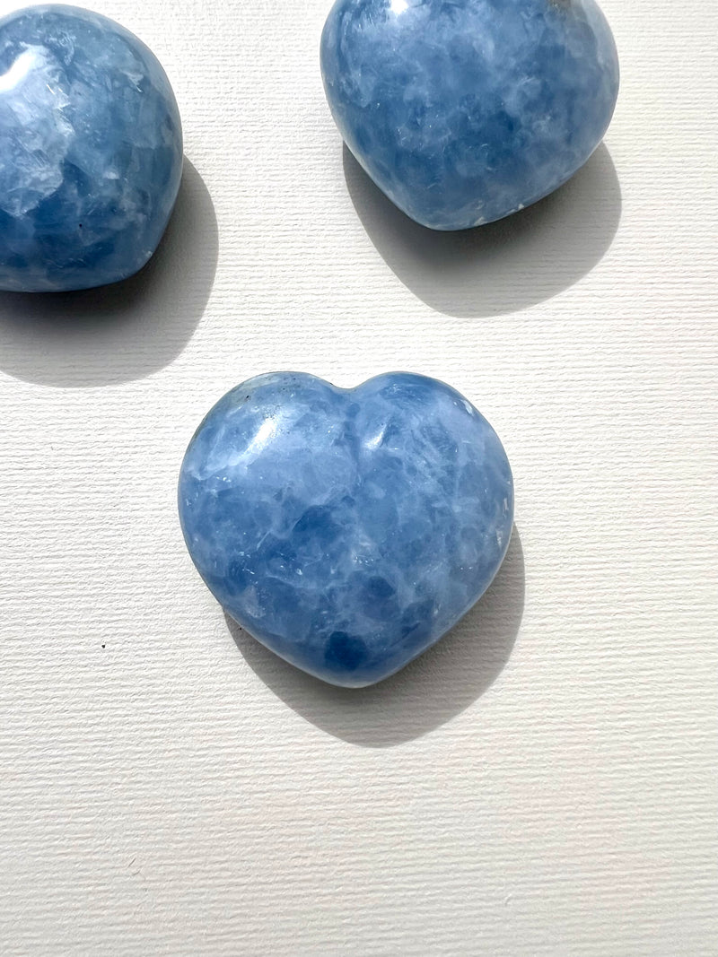 Blue Calcite Hearts