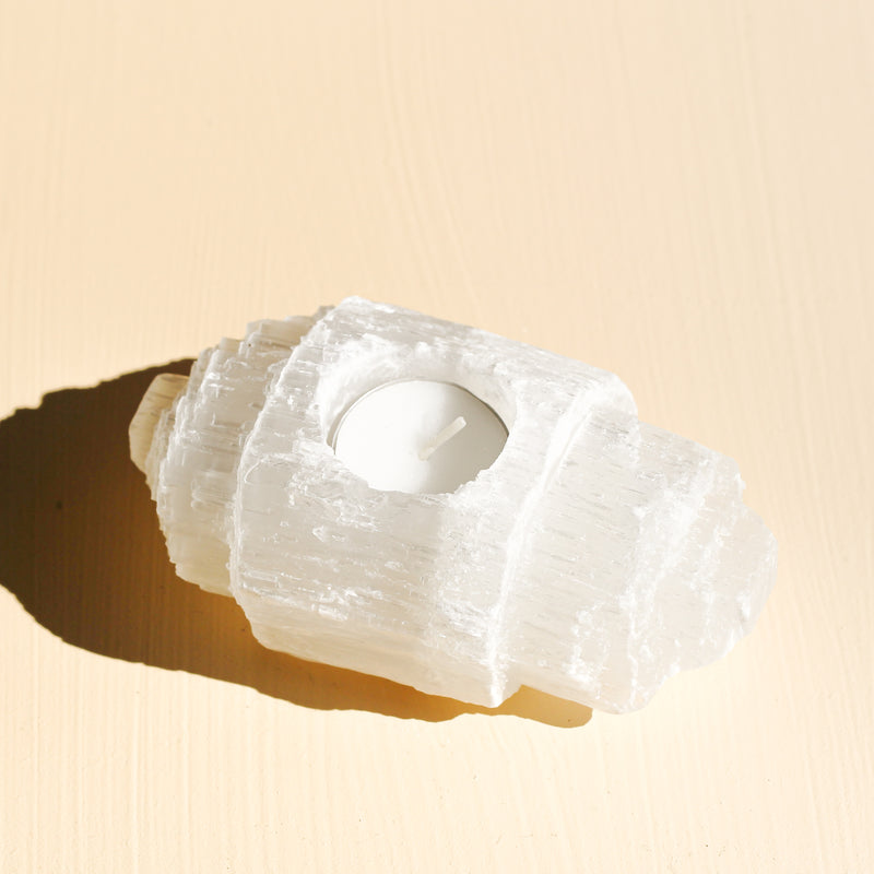 Selenite Candle Holder