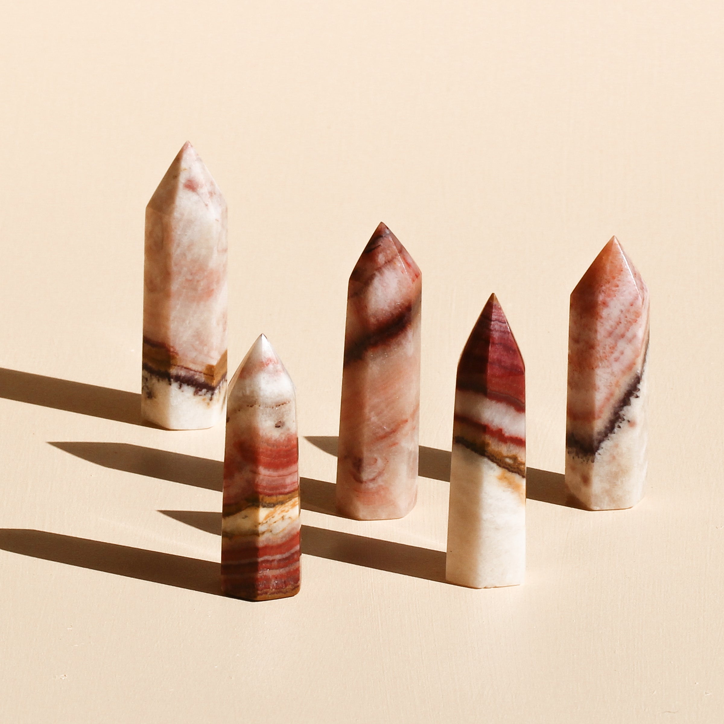 Tri Coloured Calcite Point